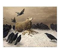 Schenck Anguish Sheep Ewe Crows Carrion Painting Unframed Wall Art Print Poster Home Decor Premium