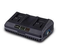 Scheppach 20 V Double Charger SDBC4.5 A Fast Charger with 240 W Power | 20 V IXES Series | Integrated Wall Mount | Charging Time 2Ah Battery Approx. 35 Minutes / 4Ah Battery Approx. 60 Minutes | LED