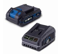 Scheppach 20V 2Ah Lithium-Ion Battery | IXES Series Cordless Tools | LED Charge Indicator (2.0Ah 20V Starter Kit)
