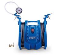 Scheppach Airforce 7 Air Compressor | 1100W Portable Electric Tyre Bike Inflator | 8 Bar | Inc. 4m Hose & Cable, Air Gun, Tyre Inflator & 3 Adapters