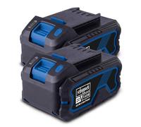 Scheppach Battery Set 2 x 4 Ah Lithium-Ion Battery 20 V Replacement Battery | 20 V IXES Series | Charging Time Approx. 60-120 Minutes (Depending on Charger) | 3-Level LED Display | Dust & Corrosion