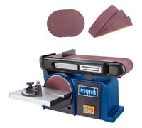 Scheppach BTS900 Belt and disc Sander | Grinder | 370W | 2850 min-1 | Ø150mm Sanding Plate | 3 Strips and 3 Discs Included