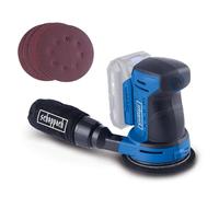 Scheppach Cordless Random Orbital Sander C-OBS125-X 20V Grinding Machine with Soft Start | Sanding Disc Diameter 125 mm | Oscillating Circle 2 mm | Soft Grip Handle & Dust Extraction | 20 V IXES