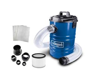 Scheppach DC100 Dust Extractor 1200W, 65L Metal Drum, 215m³/h Airflow, 25kPa Suction, 2m Hose with 100mm Connection, 4-Piece Adapter Set and Filter Cartridge, Compact Wood Chip Collector for Workshops