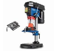 Scheppach DP16VLS Bench Pillar Drill, 500W 5-Speed Drill Press with Laser, 13mm Chuck, 50mm Stroke, Tilting Table and 62mm Bench Vice for Wood, Metal and Plastic