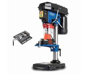 Scheppach DP16VLS Bench Pillar Drill, 500W 5-Speed Drill Press with Laser, 13mm Chuck, 50mm Stroke, Tilting Table and 62mm Bench Vice for Wood, Metal and Plastic