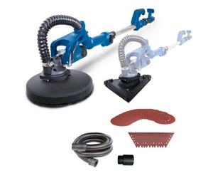 Scheppach Ds930 Wall & Ceiling Sander, 710W, 8" 215mm Round & Triangular Heads, 1200-7500Rpm Variable Speed & 4M Hose