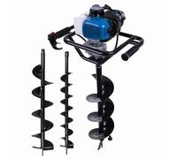 Scheppach EB2000 Petrol Earth Auger | Fence Post Hole Digger Ground Borer Drill | 1450W 1.9HP 2-Stroke Motor | Gardening Bulb Planting | Inc. 100, 150 & 200mm Drill Bit Attachments
