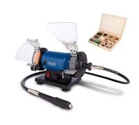 Scheppach HG35 Mini Bench Grinder & Accessory Kit 120w - 75mm - 230v