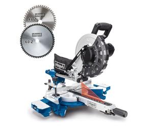 Scheppach Hm254 10" Sliding Mitre Saw, 2000W, 255mm 48T 60T Tct Blades, 340X90mm Cross Cut, 45 Degree Bevel & Laser Guide
