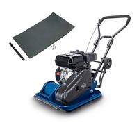 Scheppach HP1400S Wacker Plate Compactor, 1.5kW 79cm³ Petrol Engine, 8200N Compaction Force, 495x320mm Plate, 20cm Depth, Wheels & Rubber Mat