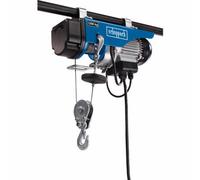 Scheppach Hrs250 Electric Hoist, 125/250Kg Load, Lifts 6/12M With Pulley, Safety Hook & Emergency Stop, Inc. 2 Brackets