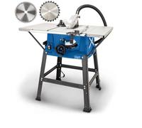 Scheppach HS100S Table Saw, 2000W Motor, 250mm TCT Blade, 85mm Cutting Height, 45° Bevel, Extendable Work Table, Steel Stand, 2 Blades, Rip Fence and Crosscut Gauge