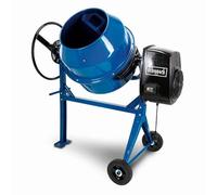 Scheppach MIX125 125L Cement Mixer, 550W, 90kg Capacity, 26.6rpm, Portable Mortar Plaster Mixer with Wheels