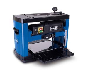 Scheppach PLM1800 Thicknesser Planer for Wood, 1500W, 330x152mm Capacity | Electric planer designed as a thicknesser with up to 2.8mm cut per pass, automatic feed, fold-out tables and return rollers