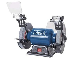 Scheppach SM150L Mixed Turret | Power 400W | Grinding Wheels 36 and 60 Grit Ø150mm | Wire Brush Ø150mm | Adjustable Shards | LED | Rubber Feet | Multiple Works