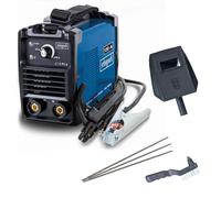 Scheppach WSE1000 Inverter Welder | 10-130A Output | 230V | for Steel, Stainless, Galvanised & Cast Materials | Lightweight & Portable | Inc. Shield, Brush & Accessories