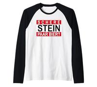 Schere Stein Paar Bier? (Funny German Drinking Saying) Raglan Baseball Tee