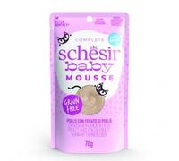 Schesir Cat Baby Wet Food for Kittens 0 to 6 Months (Chicken with Chicken Mousse Liver, 12 Sachets x 70 GR)