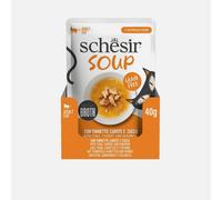 Schesir, Soup with Tuna Fillets with Carrots and Pumpkin, Complementary Wet Cibo for Cats, in Bags, Original Recipe, 100% Natural, 12 x 40 g