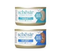 Schesir Diet Wet Cat Food - Diet Weight - Various Mixes and Flavors - 8 x 80 g (8 x 80 Gr, 4 x Chicken Mousse 4 x Tuna)