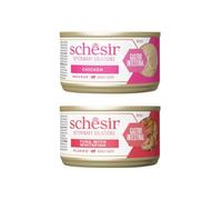 Schesir Diet - Wet Cat Food - Gastrointestinal Diet - Various Mixes and Flavors - 8 x 80 g (8 x 80 Gr, 4 x Chicken Mousse 4 x Tuna)