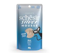Schesir Silver Mousse Senior Complete Cat Food Chicken Grain Free 80g x 12 Pack
