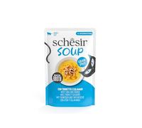 Schesir, Soup with Tuna Fillets and Squids, Complementary Wet Cibo for Cats, in Bags, Original Recipe, 100% Natural, 12 x 40 g