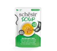 Schesir Soups | Highly Moisturizing | 12x40Gr | Various Flavors | (12x40Gr, Chicken with Pumpkin)