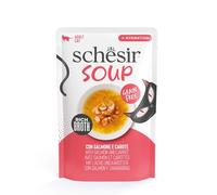 Schesir Soups | Highly Moisturizing | 12x40Gr | Various Flavors | (12x40Gr, Salmon and Carrot)