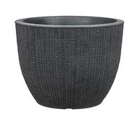 Scheurich Barceo 30 Round Planter/Planter - Stony Black - Made with Recycled Plastic - 10 Year Guarantee - Outdoor Use