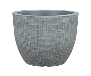 Scheurich Barceo 30 Round Planter/Planter - Stony Grey - Made with Recycled Plastic - 10 Year Guarantee - Outdoor Use