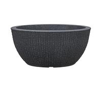 Scheurich Barceo Bowl 40 - Stony Black Round Plant Pot - Made with Recycled Plastic - Outdoor Use - 18