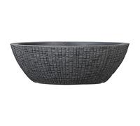 Scheurich Barceo Jardiniere 60 Stony Black Oval Plant Pot Made with Recycled Plastic Outdoor Use