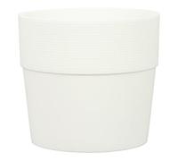 Scheurich Groove 40 Bianco Round Planter - Made with Recycled Plastic - 8 Year Guarantee for Indoor Use