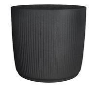 Scheurich Linetto 40 Stony Black Round Planter, Made with Recycled Plastic, 10 Year Guarantee, Outdoor Use