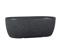 Scheurich Linetto Oval Bowl, Round Planter/Planter/Planter, Stony Black, Made with Recycled Plastic, 10 Year Guarantee, Outdoor Use