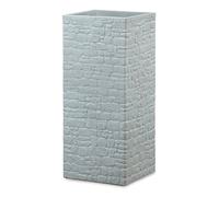 Scheurich Muretto High 60 Square Stony Grey Made with Recycled Plastic - 10 Year Guarantee - Outdoor Use