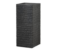 Scheurich Muretto High 60 Square Tall Planter - Stony Black - Made with Recycled Plastic - 10 Year Guarantee - Outdoor Use