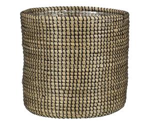 Scheurich Seagrass Natural Wicker Basket Planter Ø24 Black