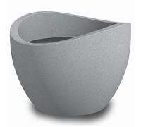 Scheurich Wave Globe 60 Round Planter/Planter - Stony Grey - Made with Recycled Plastic - 10 Year Guarantee - Outdoor Use