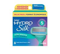 Schick Hydro Silk Sensitive Care Hang-In Shower Razor Blade Refills for Women, 6 Count