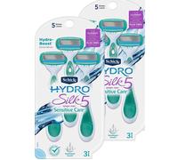 Schick Hydro Silk Sensitive Women's Disposable Razors, 3ct | 5-Blade Disposable Razors for Women Sensitive Skin | Travel Razor for Women