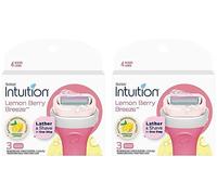 Schick Intuition Lemon Renewing Moisture Women Razor Refill Cartridges, 12 count(4Pack), New Version 2022 (Lemon6Count(2Pack))
