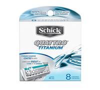 Schick Quattro4 Titanium 8 Cartridges Refills Blade Made in Germany/Razor Blade
