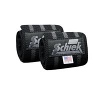 Schiek Sports Heavy Duty Wrist Wraps - Gym Workouts Wrist Support - Black, Silver