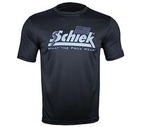 Schiek Sports Poly HD T-Shirt - Quick Dry Polyester Gym Workout T-Shirt - High Performance, Black, Large