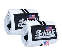 Schiek Wrist Bandages 12 & 24 Inches (1 Pair, White), 1112-white, white / black, 30 cm