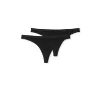 Schiesser Ladies String 2er Pack - Thong, Cotton Stretch, Series 95/5, Uni Black