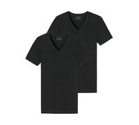 Schiesser Men's V-Neck Vest with Sleeves Organic Cotton 95/5 Organic Pack of 2